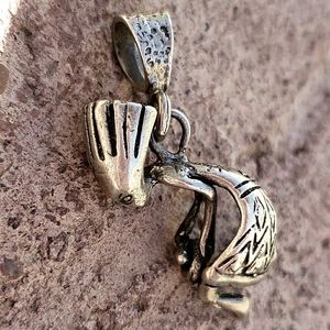 Vintage Native American 3D Sterling Silver Kokopelli Pendant